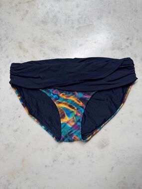 CALIA by Carrie Underwood Navy Bikini Bottom with Multicolor Print